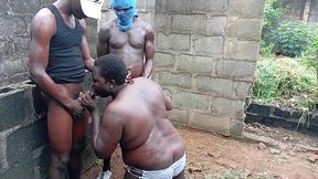 massive muscular gym instructors fuck and ebony chubby guy in uncompleted building