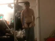 Sissy Femboy Chrissy Shows Off in Thong Panties