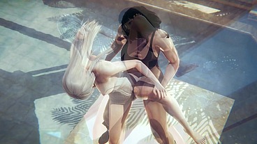 Futa Sofia Valmet and Koko Hekmatyar having fun in the bath house - Jormungand Hentai Parody