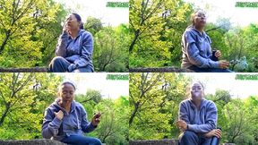 Fit Asian Smoking, Spitting and Coughing in the woods volume 20 Non Nude ****wmv****