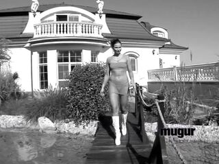 Jasmina Euro Solely Anal Facial with Mugur & Lauro Giotto outdoor teasing, body nylons, Butt Tease#1