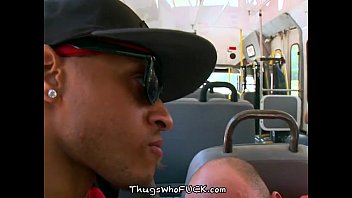 Riding a bus with a cock in his ass