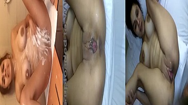 Big titty Latina Rocio takes shower then gets fucked