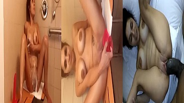 Big titty Latina Rocio takes shower then gets fucked