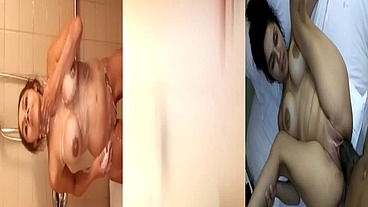 Big titty Latina Rocio takes shower then gets fucked