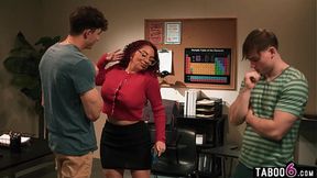 Students double penetrate their mature MILF teacher Kiki Daire