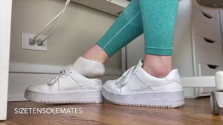 Taking off my dirty white KB socks &amp; sweaty sneakers