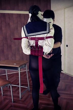 A Woman Is Being Punished While Wearing a Vibrator-equipped Chastity Belt.