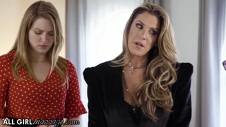 MILF Audits Massage Parlor &amp; Winds Up Fucking 2 Lesbian Babes