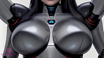 Busty 3D sex robot challenges you to cum on her big tits