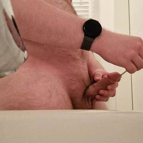 FUCKING my dick with a DILATOR toy and MASTURBATING