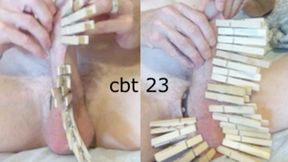 solo cbt 23 - hung solo amateur cbt a bunch more clothespins