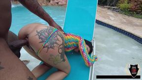fucked in the pool! rome and sisi pesos has a hard fuck in the pool!