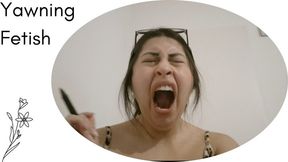 Tired latina.. yawning fetish