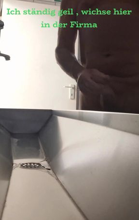 Jerking off in the washroom, public