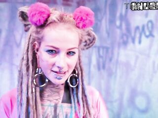 Tattoo Cutie Solo Double Penetration with Toys - ANAL Mastrubation - ATM, alternative, goth, double penetration
