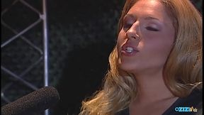 Blonde mistress in black lingerie commands and enjoys a nice fuck on the staircase.