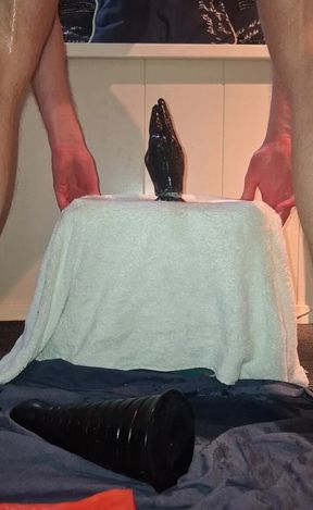 Solo Gay Anal Play - Huge Dildo's and Pissing Orgasm