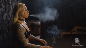 Smoking Anette and swirling puffs 4K MP4