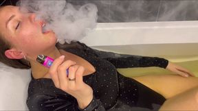 A smoke break in a warm bath