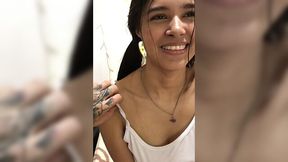 POV anal fuck with cute Latina double penetrating her with dildo