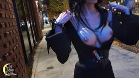 Big Tits Elvira Halloween Public Flashing