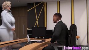 BBC Boss SPANKS PAWG Trans Secretary's FAT ASS Gushing Cum Explosion