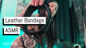 Leather Bondage ASMR | The Sounds Of Being Cuffed, Hooded, And Gagged