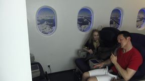 Stewardess feet smelling and licking in air plane!