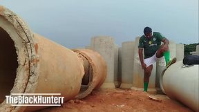 All sweaty after the game, I went to the construction site to have a quickie