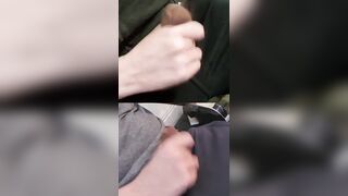 Milking 2 fat jizz-shotguns leaking gooey precum from the slits.
