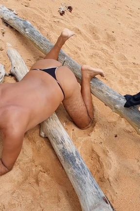 Ladysilva in Panties on the Beach Showing off Her Hot Ass Wanting a Big Cock