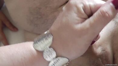 Jealous BBW Wife Catches Hubby Jerking Off and Fills Her Pussy
