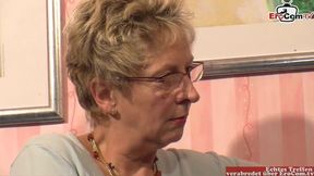 Chubby mature German housewife with glasses and short hair wants to fuck