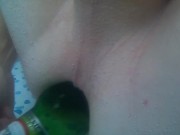 Horny in Jacuzzi - Beer bottle in ass