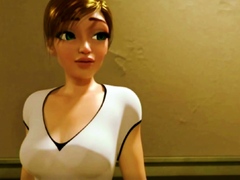 3D Shemale FUTANARI on Busty Female Animation