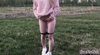 StepBrother fucked stepsister on a walk in the woods