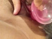 Fox tail and pink dildo