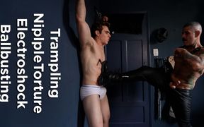 BDSM Leather Session - Trampling CBT and Nipple Play