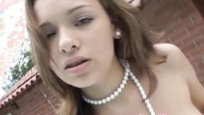 ”Satisfying solo teen Selina strips & fondles”