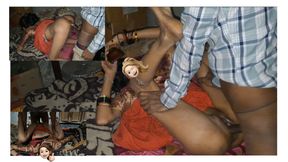 Indian Desi threesom gangbang hardcore  sex video Sangeeta