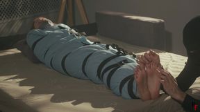 Mandy - Blanket Wrapped and Sock-Gagged for Sensual Foot Tickling (UHD 4K MP4)