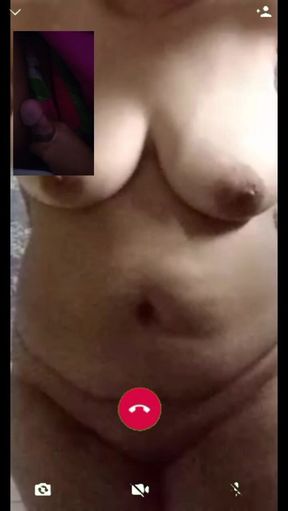 Video Call Sex with Neighbor's Wife Ahh Her Tits Are Really Tempting Me