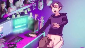 Busty MILF gamer nerd gets huge cock creampie