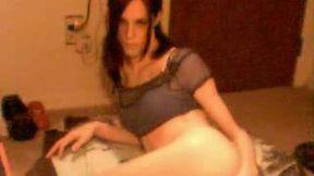 Fabulous and skinny tranny babe on the webcam plays