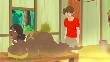 Hot MILF and ebony get it on in outdoor 3D fuck session