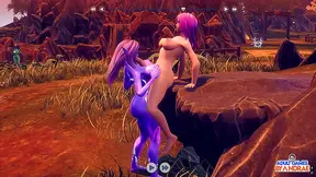 Falene Sucks Dick Dry in Busty Anime Threesome for Huge Creampie Cumshots