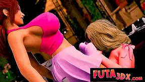 Big-Titted Futanari fucks Blonde in Doggy Style for Deepthroat Orgasm