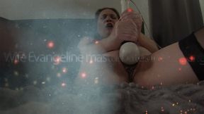 Evangeline masturbates in black Stockings 3