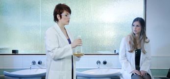 Horny Scientist Babe Licks Up Juicy Experimental Oil